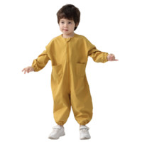 六月娃娃 MXW058 儿童连体罩衣 宽松版 橄榄黄 110cm