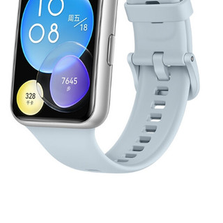 HUAWEI 华为 WATCH FIT 2 活力款 智能手表 银色表壳 海岛蓝硅胶表带 (GPS、血氧、心率）