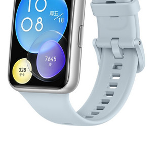 HUAWEI 华为 WATCH FIT 2 活力款 智能手表 银色表壳 海岛蓝硅胶表带 (GPS、血氧、心率）