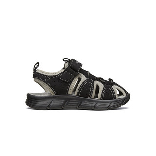 SKECHERS 斯凯奇 97810N/BKSL 男童沙滩凉鞋 C-FLEX SANDAL 黑色/银色 23cm