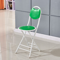 迈亚 皮面折叠餐椅 白色+绿色