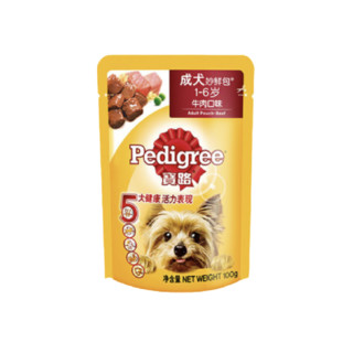 Pedigree 宝路 成犬零食 牛肉高汤味妙鲜包 100g*24包