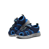 SKECHERS 斯凯奇 C-FLEX SANDAL 男童沙滩凉鞋 97810N/NVBL 海军蓝色/蓝色 21cm