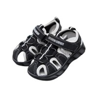 SKECHERS 斯凯奇 C-FLEX SANDAL 男童沙滩凉鞋 97810N/BKSL 黑色/银色 24cm