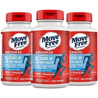 Move Free 益节 葡萄糖胺=软骨素+ msm和d3补充剂（一瓶120粒）*3瓶 (包装升级，新老包装随机发货）