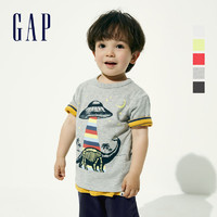 Gap 盖璞 布莱纳男幼童帅气恐龙纯棉短袖T恤697993夏季新款童装上衣