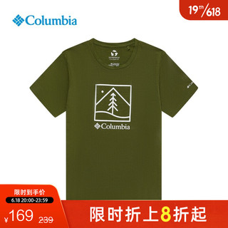 Columbia哥伦比亚户外22春夏新品男子圆领短袖休闲运动T恤AE9490 371 L(180/100A) 371 M(175/96A)