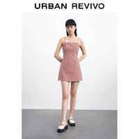 URBAN REVIVO UR2022春夏新品女装气质小个子格子吊带连衣裙WU18R7AN2000