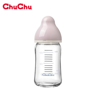 CHUCHU BABY 啾啾 马卡龙系列 玻璃奶瓶 160ml 粉色