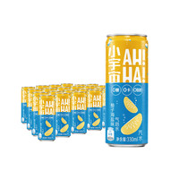 小宇宙AH—HA 0糖0卡0脂 柚子海盐味 气泡水汽水饮料 330ml*24罐 整箱 可口可乐 Coca-Cola出品 新老包装随机发货