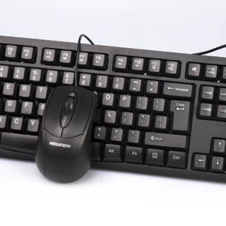 NEWMEN 新贵 T102 有线键鼠套装 黑色
