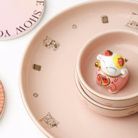 MIXIM 招财猫系列 陶瓷餐具 12件 粉色