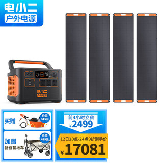 DXPOWER 电小二 太阳能户外电源2200W大功率220V移动电源 自驾野营应急备用储能电源 户外电源2200+200W太阳能板