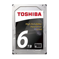 TOSHIBA 东芝 N300系列 3.5英寸 NAS硬盘 6TB (CMR、7200rpm、128MB) HDWN160
