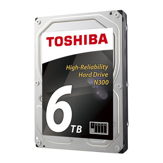 TOSHIBA 东芝 N300系列 3.5英寸 NAS硬盘 6TB (CMR、7200rpm、128MB) HDWN160