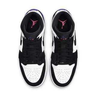 AIR JORDAN 正代系列 Air Jordan 1 Mid SE 男子篮球鞋 852542-105 黑/白/紫 40