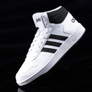 adidas NEO Hoops 2. 0 Mid 男子休闲运动鞋 BB7208 白黑 39