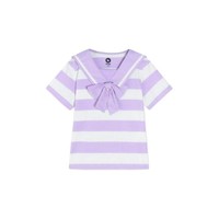 MQD 马骑顿 G22230362 女童T恤 紫条 140cm