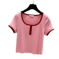 JEANSWEST 真维斯 女士圆领短袖T恤 JY-22-273362-205QA 粉色 XL