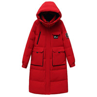 SNOWFLYING 雪中飞 女士中长款羽绒服 X10149426F 红色 160/84A