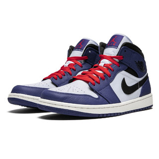 AIR JORDAN 正代系列 Air Jordan 1 Mid SE 男子篮球鞋 852542-400 白/蓝/黑 44.5