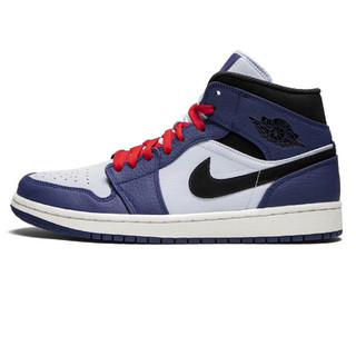 AIR JORDAN 正代系列 Air Jordan 1 Mid SE 男子篮球鞋 852542-400 白/蓝/黑 44.5