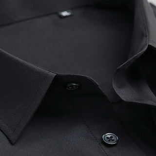 kindon 金盾 男士长袖衬衫 J02121 黑色 M