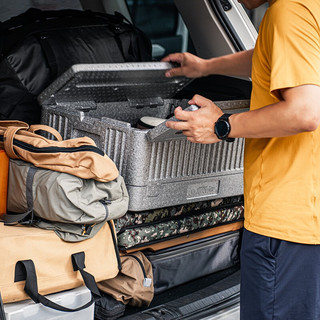 挪客（NatureHike）户外露营折叠收纳箱 轻量旅行食物行李收纳杂物包 银灰色-40L