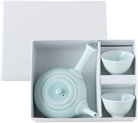 西海陶器 Saikaitoki) 波佐见烧 青瓷 茶壶/茶杯套装 (含包装盒) 11439