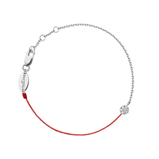 RED LINE ILLUSION系列 20HB 雪花18K白金钻石手绳 0.05克拉 16.5cm 1.3g 半绳半链款