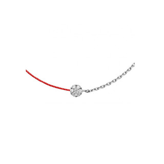 RED LINE ILLUSION系列 20HB 雪花18K白金钻石手绳 0.05克拉 16.5cm 1.3g 半绳半链款