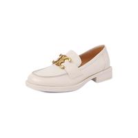 BeLLE 百丽 女士中跟乐福鞋 3STB1CA1 米白 37