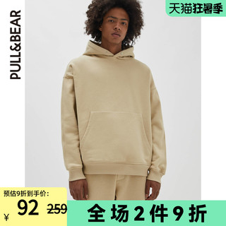 PULL&BEAR 基本款加大码连帽卫衣运动衫男士早春新款 08591932711