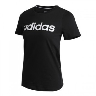 adidas NEO W CE LINR TEE 1 女子运动T恤 GP7138 黑色 XS