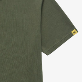 CAT 卡特彼勒 男女款圆领短袖T恤 CK1TSQD1021 绿色 S