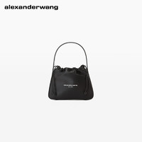 alexanderwang亚历山大王女士徽标印纹缀饰ryan单肩包黑色