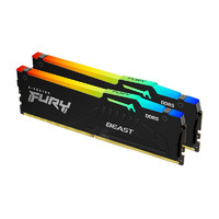 Kingston 金士顿 FURY Beast野兽系列 DDR5 4800MHz RGB 台式机内存 灯条 黑色 16GB 8GB*2 KF548C38BBAK2-16