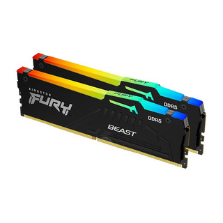 Kingston 金士顿 FURY Beast野兽系列 DDR5 4800MHz RGB 台式机内存 灯条 黑色 16GB 8GB*2 KF548C38BBAK2-32