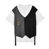 初弎 男女款圆领短袖T恤 黑白 150-160