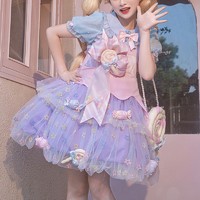 Alice girl Lolita洛丽塔 彩虹糖果 jsk吊带连衣裙