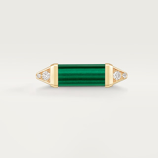 Cartier 卡地亚 Les Berlingots de Cartier系列 B4235500 女士时尚18K黄金钻石玉石戒指