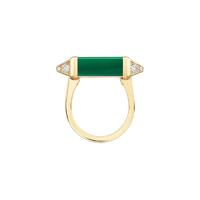 Cartier 卡地亚 Les Berlingots de Cartier系列 B4235500 女士时尚18K黄金钻石玉石戒指