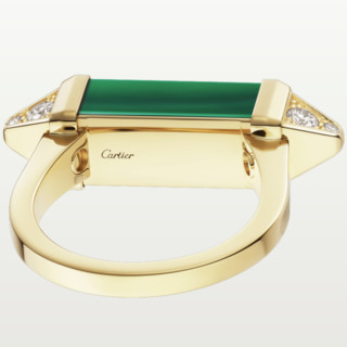 Cartier 卡地亚 Les Berlingots de Cartier系列 B4235500 女士时尚18K黄金钻石玉石戒指 0.33克拉 50mm