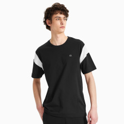 限尺码calvinklein卡尔文克莱ck运动男装圆领黑白撞色叠印logo潮流