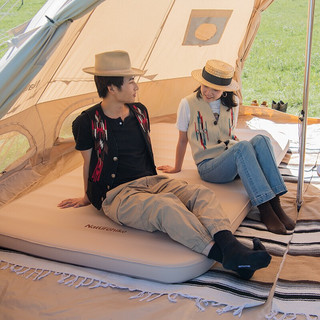挪客（NatureHike）自动充气垫 户外帐篷睡垫加厚气垫床露营床垫防潮垫 杏仁黄-单人