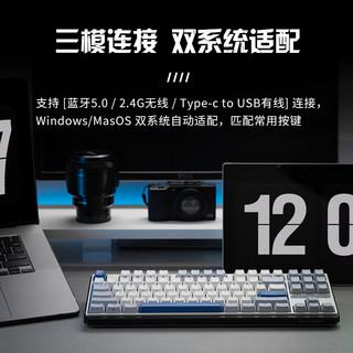 K620W/k610W三模机械键盘无线蓝牙无光-孤岛（墨绿104键） 定制银轴