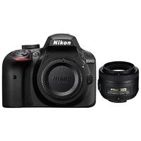 Nikon 尼康 D3400 APS-C画幅 数码单反相机 黑色 AF-S DX 35mm F1.8 G 定焦镜头 单头套机