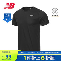 New Balance NB官方22新款男款AMT11070运动圆领速干上衣夏季短袖T恤 黑色 BK AMT11070 L