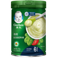 PLUS会员：Gerber 嘉宝 婴儿有机混合蔬菜米粉 225g