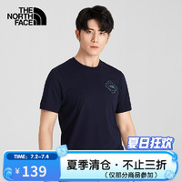 TheNorthFace北面短袖T恤男户外舒适休闲印花短袖 5B34/RG1 藏青色 3XL